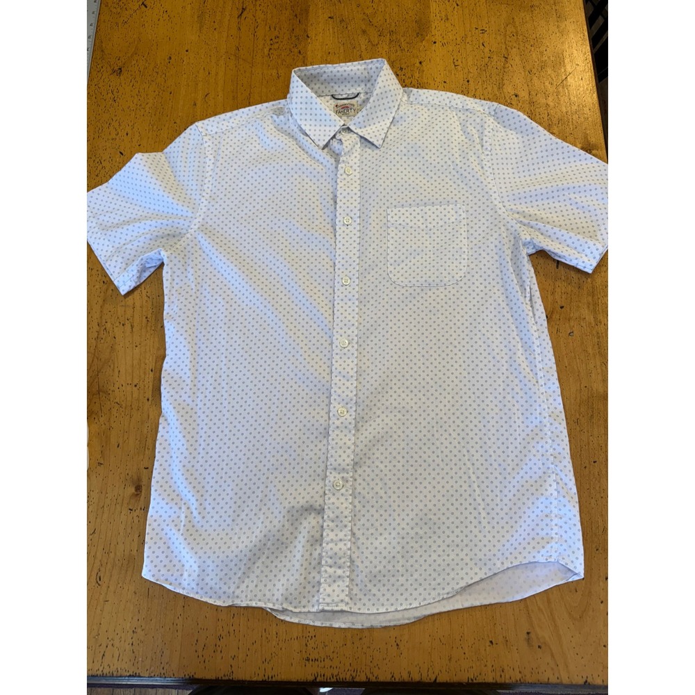Faherty Short Sleeve Size M Performance All Over Print Supima Cotton Blend Shirt